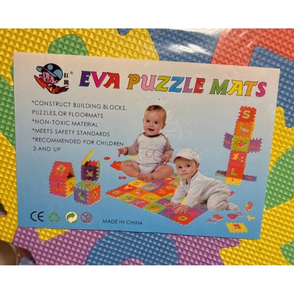 EVA Foam Alphabet Number Puzzle Mats For Kids Non-Toxic Educational Floor Tiles - Picture 2 of 6